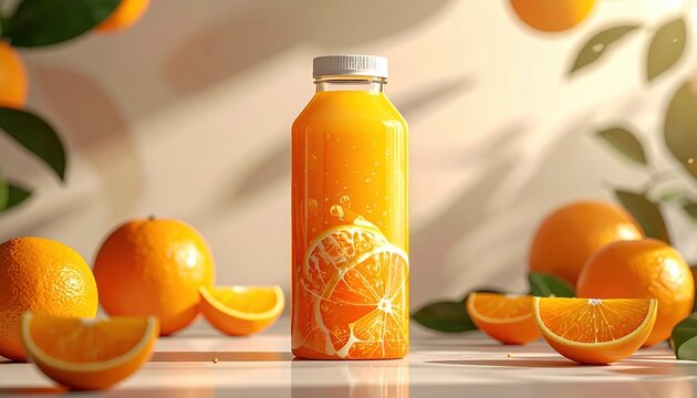 Orange juice carton packaging mockup with clean modern design