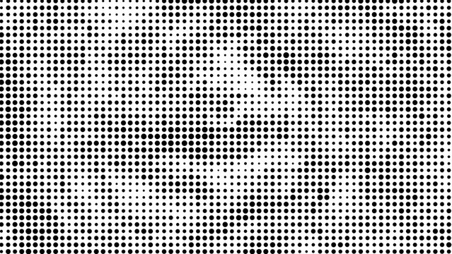 Abstract halftone pattern with black dots on a white background
