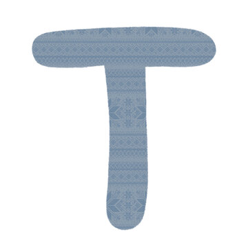 Winter Knit Snowflake Pattern Alphabet A-Z Illustration