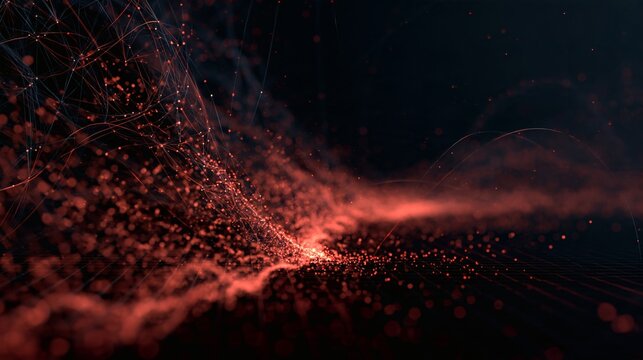 Cyber threat visualization background red alert n