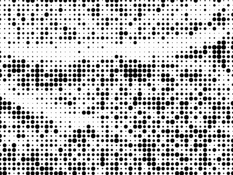 Abstract halftone pattern with varying dot sizes creating a dynamic textured effect