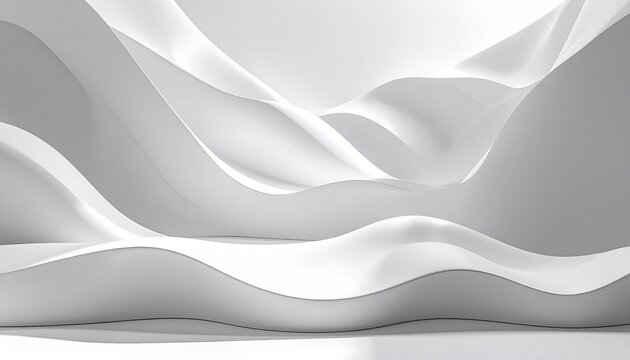 White organic wavy podium with sculptural curves for creative product displays
