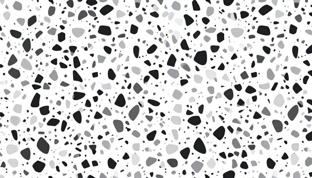 Round black and white terrazzo marble tile with decorative stone chips