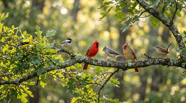 Birds on branch