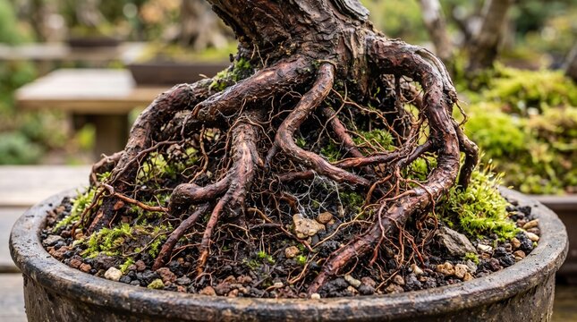 Bonsai tree roots