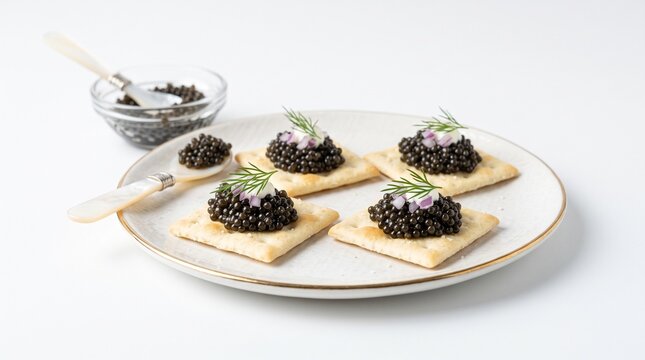 Caviar on crackers