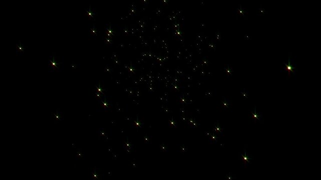 Twinkle stars line glitter sparkle animation with shining fairy sparkle burst, glowing starlight dust trail, magical twinkle particles, elegant 2d flat sparkle overlay black background. 4k video