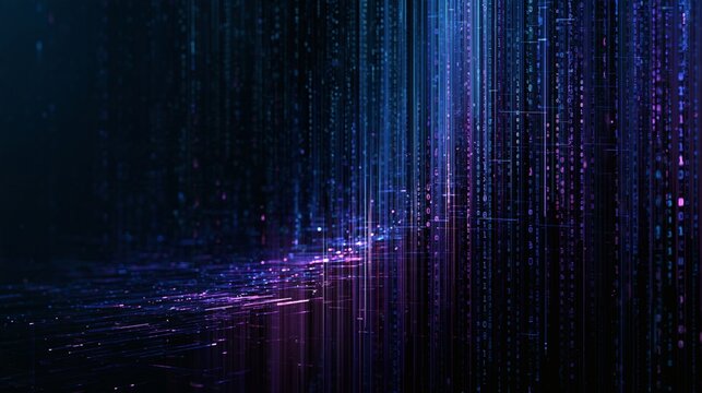 Encrypted data flow abstract glowing cipher patte