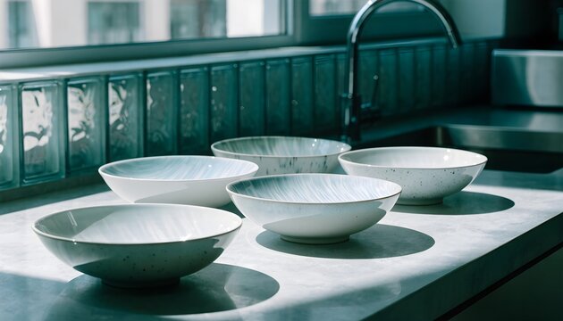 blue ceramic bowl