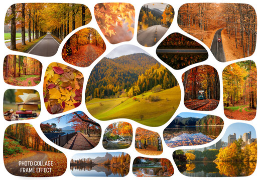 Photo Collage Frame Effect Mockup
