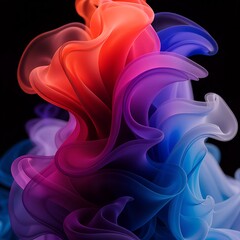 Fototapeta premium Abstract 3D Fluid Waves in Red Purple and Blue