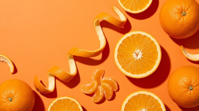 Orange citrus color block for fresh food advertising