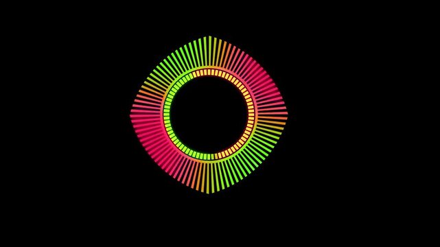 Abstract circular frequency spectrum equalizer motion graphic