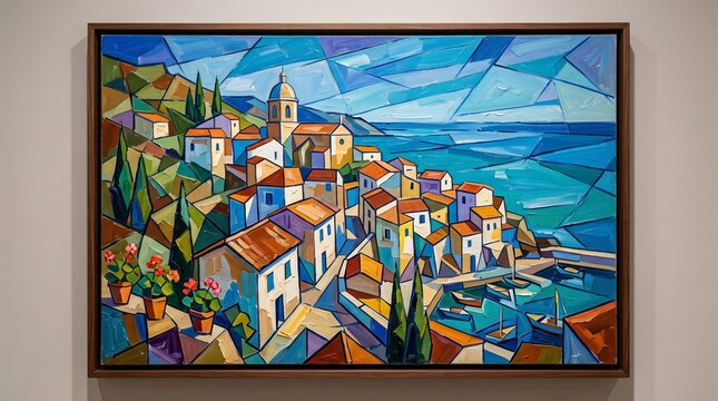 Cubist coastal village
