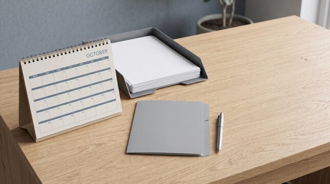 Monthly deadline calendar with organized paper records