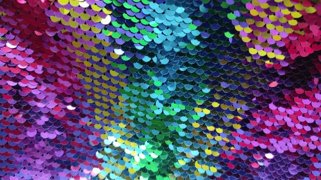 Shimmering Colorful Sequin Texture Abstract Background With Sparkling Light