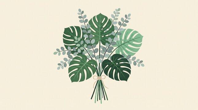 tropical leaf bouquet