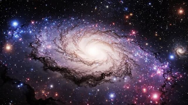Galaxy d VSRExport showcases the beauty of a spiral galaxy in deep space with vibrant colors and star formations at an unknown time