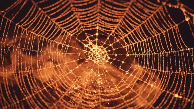spider web with dew in helloween