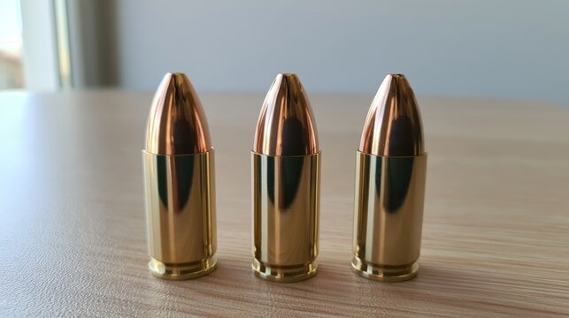 9mm jacketed hollow point cartridge with copper alloy casing and hollow point projectile, ammunition component for firearm use, precision manufacturing, ballistic technology and shooting equipment