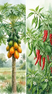 papaya chili plants