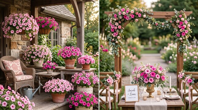 Pink floral decor