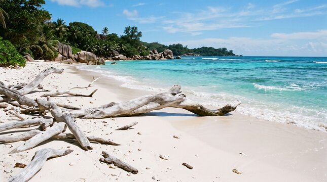 Tropical beach driftwood