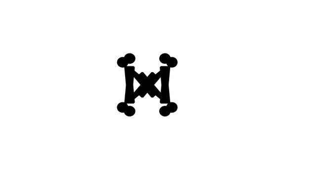 Abstract black geometric symbol isolated on white background minimalist tribal vector style icon for graphic design branding and logos