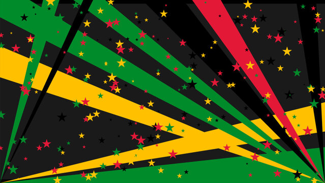Juneteenth Celebration Subtle Web Banner Background with Pan African Colors and Light Rays