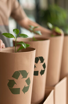 Circular economy packaging seminar. Business leaders discuss biodegradable solutions for environmental impact reduction case studies innovation sustainability.