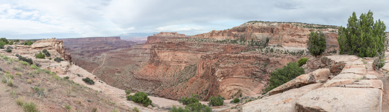 Panorama of The Grand View in Canyonlands National Park, Utah, USA