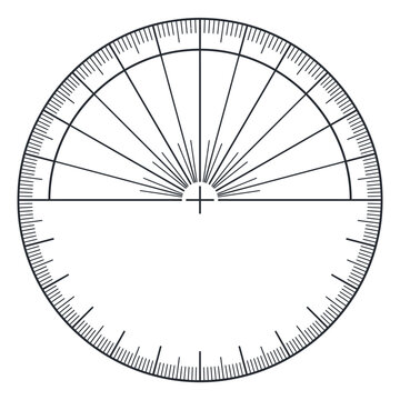Protractor isolated on transparent background, tool for measuring angles