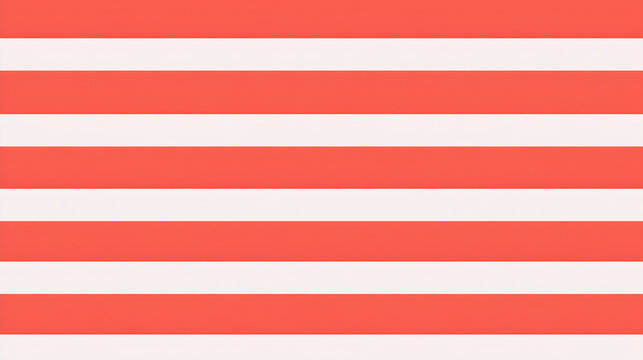 Red and white horizontal stripes background, minimalist nautical stripe pattern, vibrant coral parallel lines texture