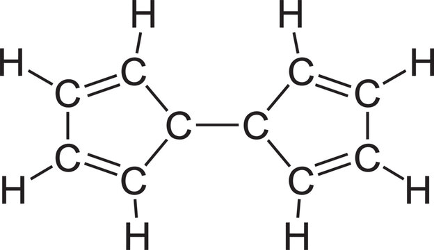Biphenyl chemical structure formula shows two phenyl rings connected by a single carbon carbon bond.