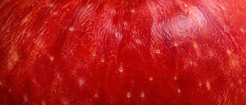 Close up of fresh red apple skin texture background
