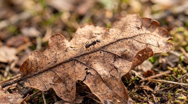 Ant on leaf