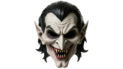 Scary vampire mask with sharp teeth and pointed ears, isolated on transparent background © pnghub