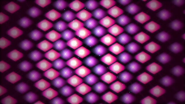 Abstract background of glowing pink and purple diamond shapes in a grid