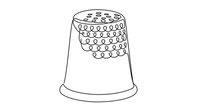 Thimble white background.