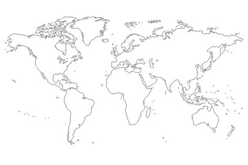 world map on white © Predrag
