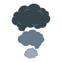 Obraz premium Dark Storm Clouds Ascending and Dissipating on White Background