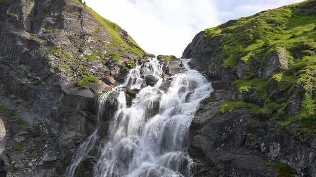 Engstligen Alpine Waterfall &ndash; Powerful Cascade Near Adelboden, Switzerland