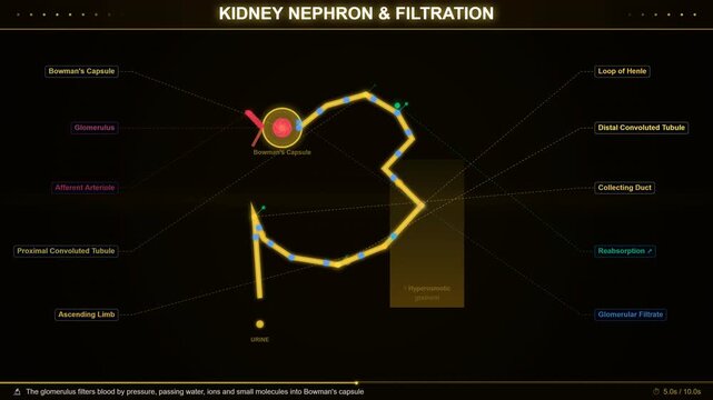 Kidney Nephron Glomerulus Filtration and Urine Formation Tubule