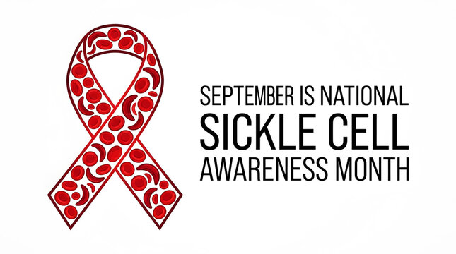 National sickle cell awareness month ribbon illustration