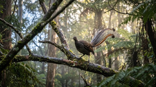 Lyrebird on branch