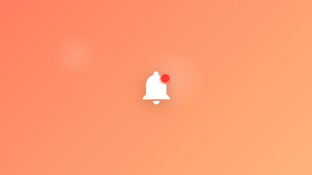 Notification Bell Ringing Animation, Alert Badge Seamless Loop 4K UI Background