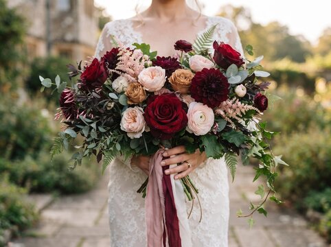 wedding bouquet red roses