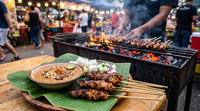 Grilled chicken satay