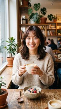 Woman drinking coffee