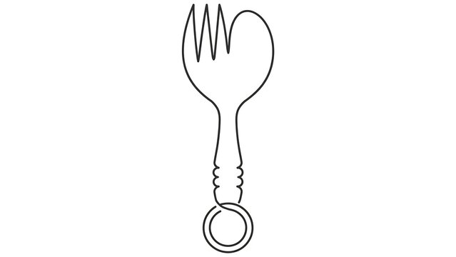 Fork and spoon utensil white background.